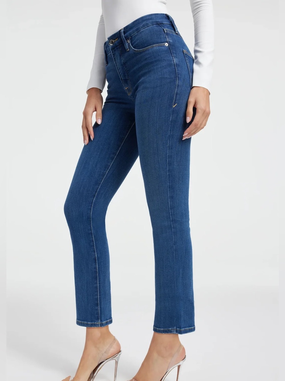 Good American Women’s Good Legs Straight Jeans Sz 14/32 Dark Wash